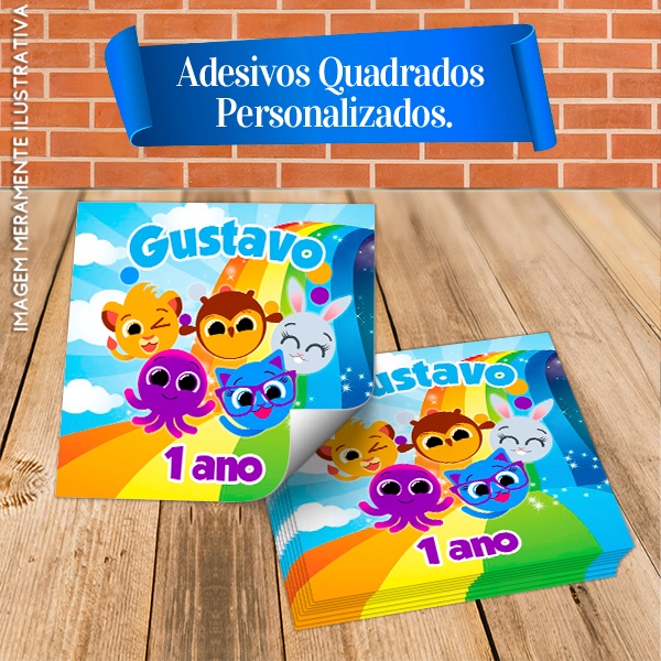Adesivos Quadrados Personalizados Bolofofos