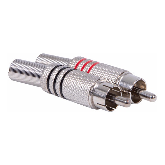 Kit 10 Plug Rca Conector Macho Metálico Com Mola 5 Pares