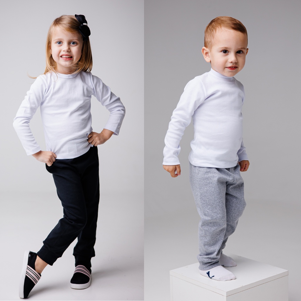 Kit 2 Calça Ribana Unissex Menina Menino Algodao Elastano Frio 1 ao 12