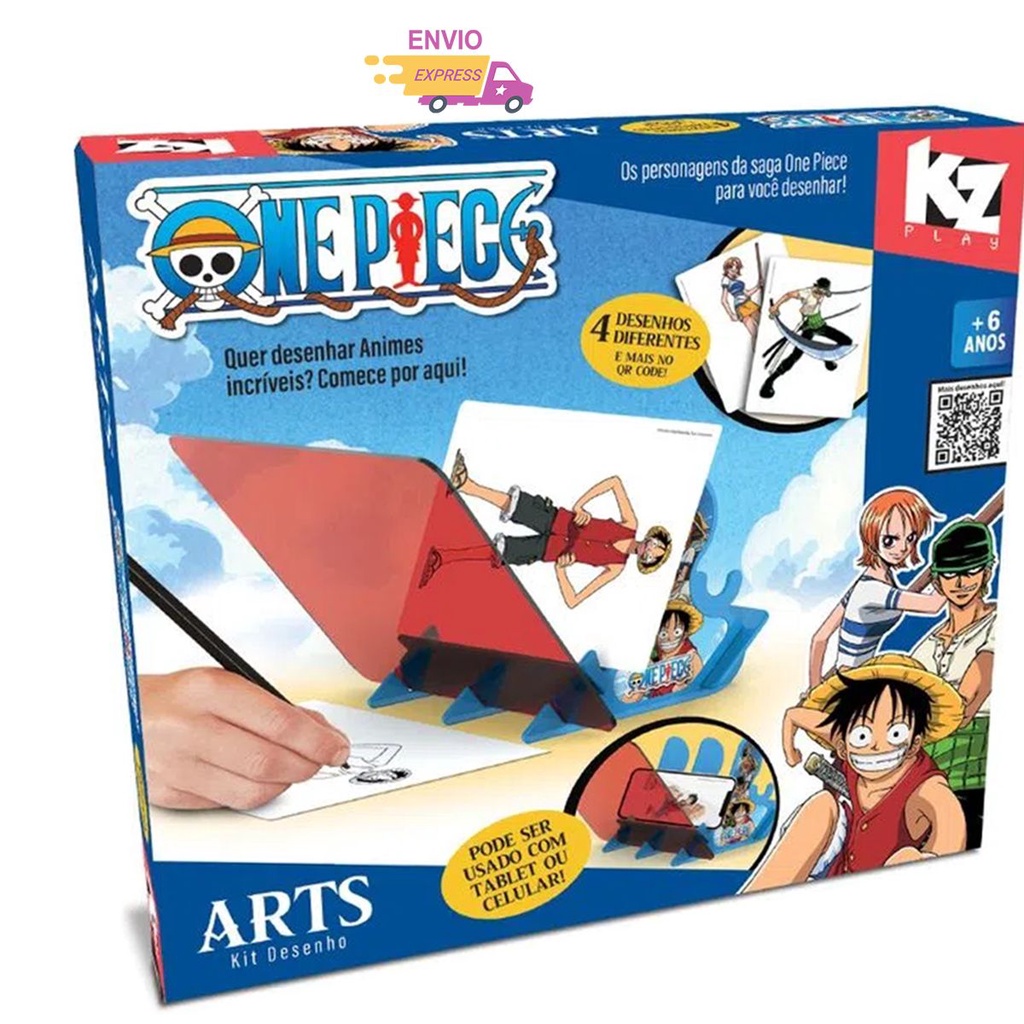 Kit Desenho Art Personagens One Piece Com Acessórios Série Brinquedos Action Figure KZ Play