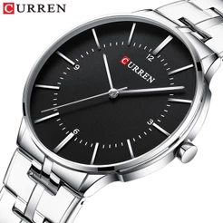 CURREN Relógio Masculino Moda Simples Casual Aço Inoxidável Quartzo Impermeável Sem Caixa 8321 XS