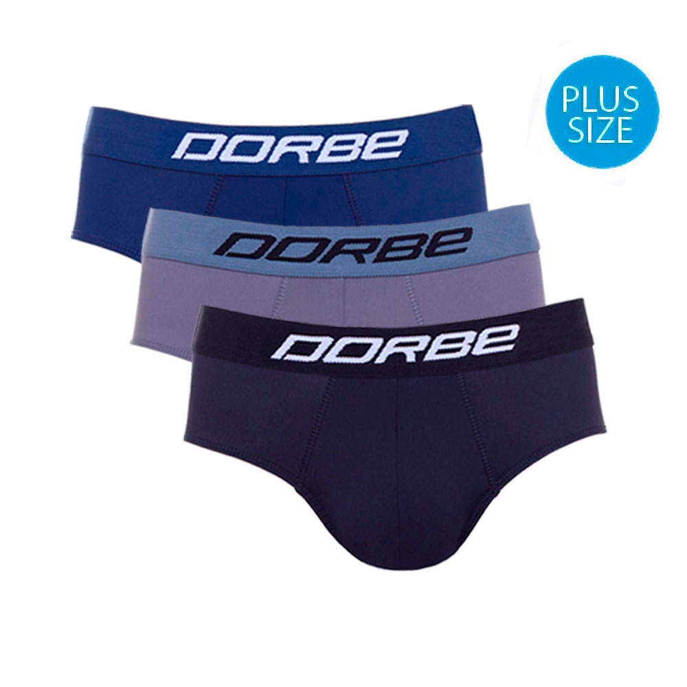 Kit 3 Cuecas Slip Plus Size Microfibra Dorbe Original Masculina Classica Tradicional Clássica Cavada - Men Clothes