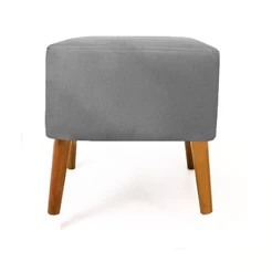 Puf Puff Marrocos Quadrado Suede Cinza 4 Pés Castanho