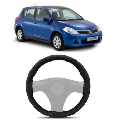 Capa de Volante Preta Para Nissan Tiida / Tiida Sedan 2008, 2009, 2010, 2011, 2012, 2013