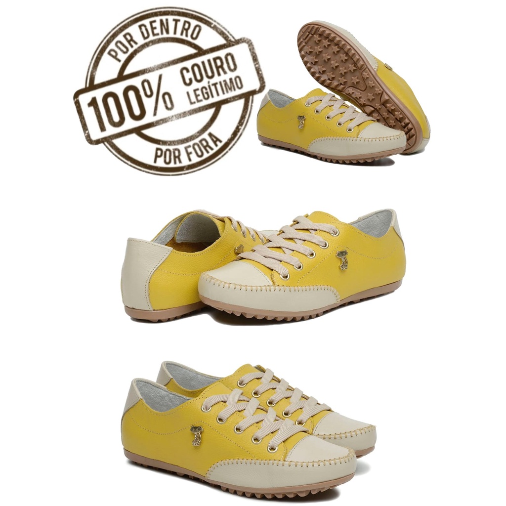 Tênis Mocatênis Feminino Sapatênis Casual Mocassim Em Couro Conforto total 7 Cores