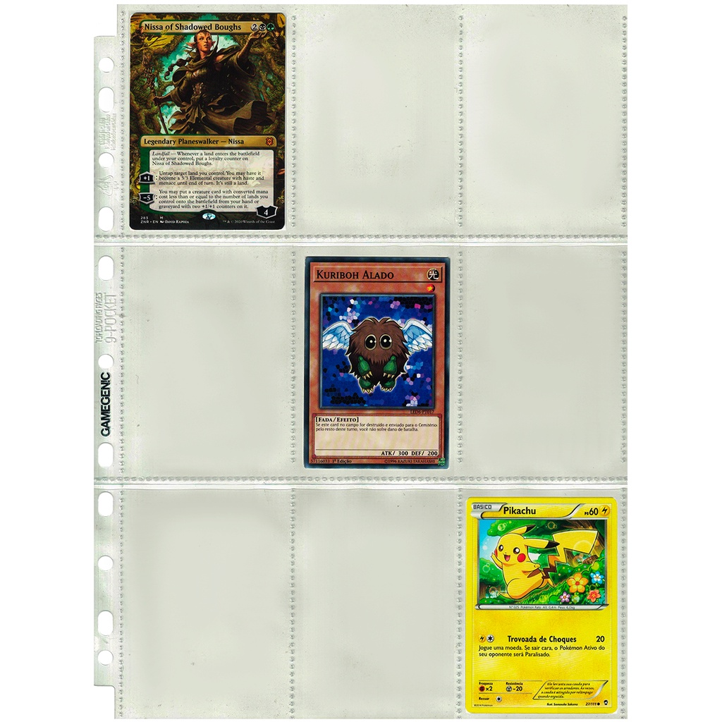 10 Folhas Para Cartas Pokemon Yugioh Mtg 9 Bolsos Gamegenic