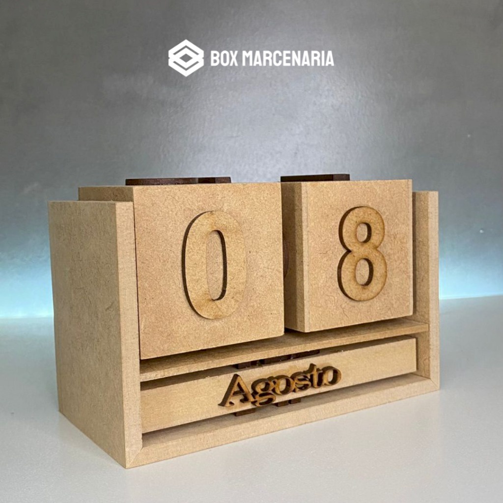 Calendário Infinito Permanente de Cubos MDF | Decoração Mesa Escritório | Presente Criativo e Ecológico
