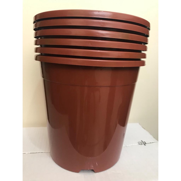3 Vasos Alto Pote 23 de 6,1 Litros Para Plantas Temperos Frutas Marrom