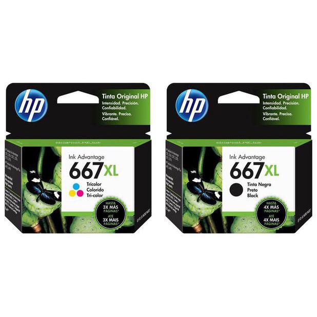 Kit cartucho 667 hp Black + Color Original HP em Oferta na Shopee