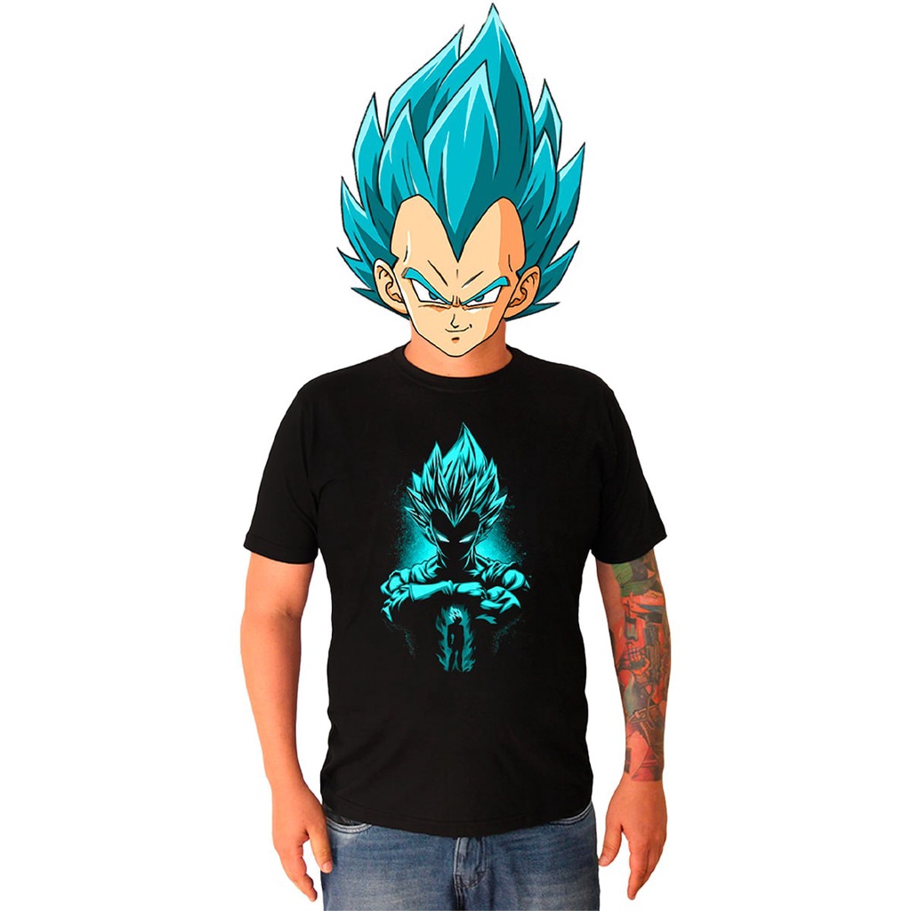 Camiseta Dragon Ball Z Vegeta Saiyajin Anime Camisa 100% Algodão