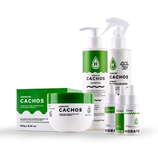 Kit Super Nutrição Hidratei Cachos: 1X Shampoo Cachos + 1X Creme Cachos + 1X Spray Revitalizador + 1X Booster de Tratame