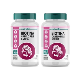 kit 2x Biotina Cabelo Pele e Unha Nutralin Total 120 Cápsulas