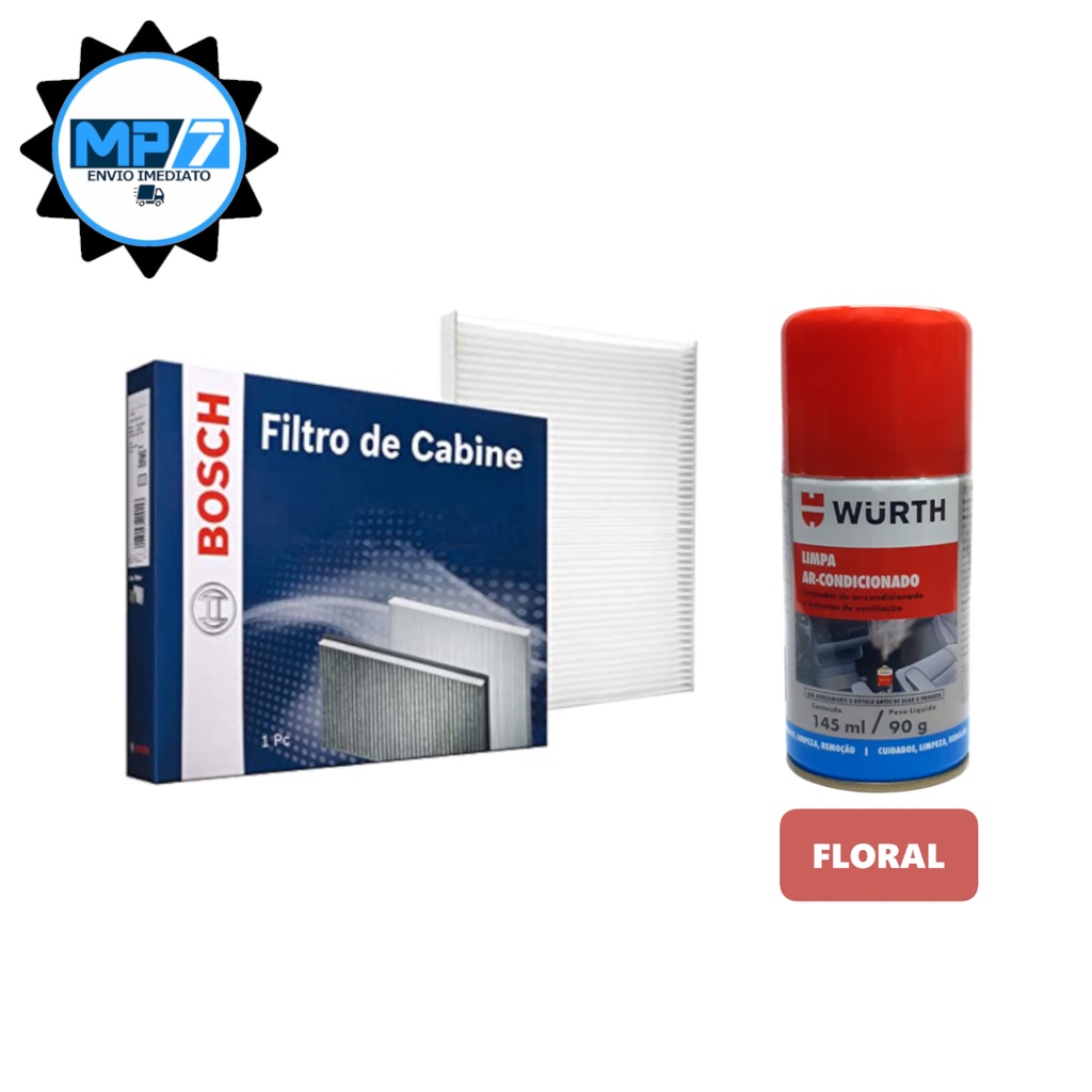 Filtro Cabine Ar Condicionado Bosch Nissan March Versa + Spray Higienizador Floral Wurth
