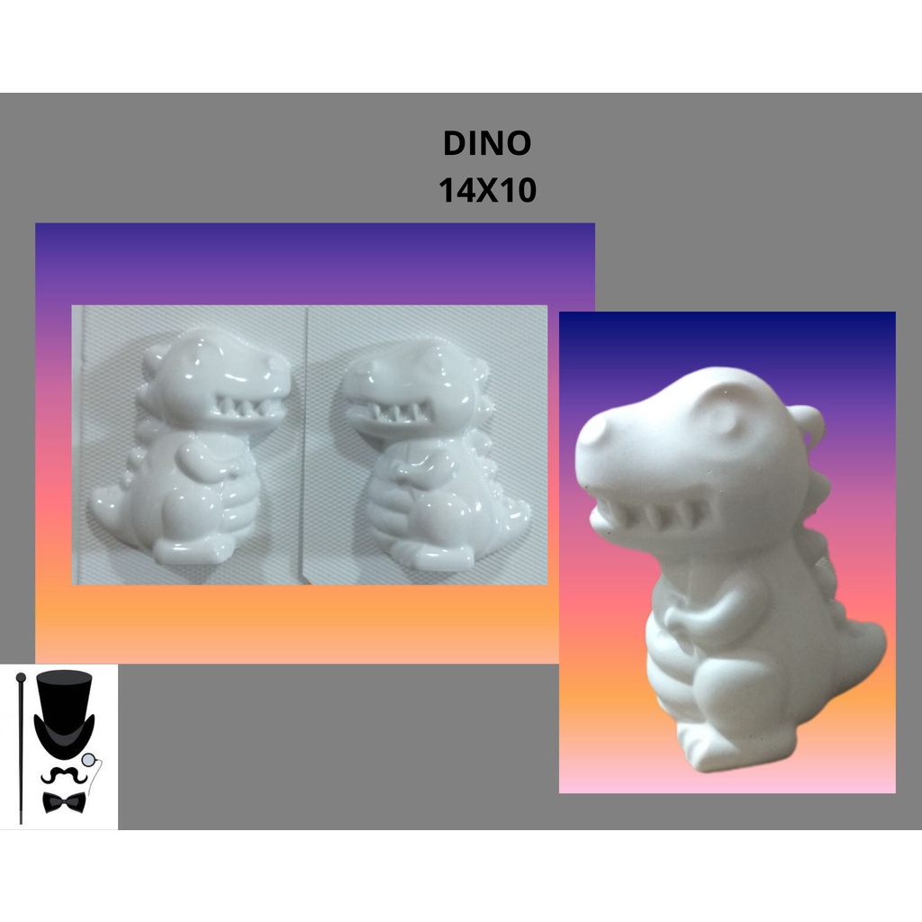 Molde / Forma para Artesanato de Gesso Modelo: Dino 14x10 - Mini Cofre e Decoração em Oferta na Shopee