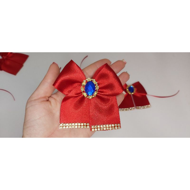 Laços luxo de cetim N⁰9 38mm - Kit c/ 10 laços para lembrancinhas, caixa Milk e personalizados de festa