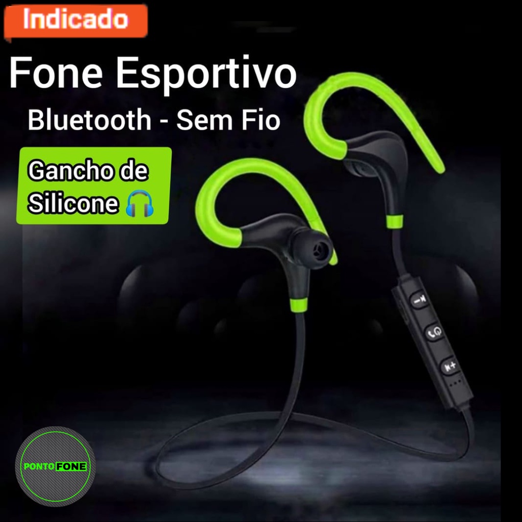 Fone de Ouvido com Gancho para Orelha Bluetooth 4.1 Esporte Corrida Academia Caminhada sem Fio Bluetooth Sport.