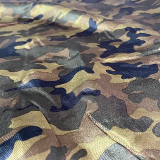 Tecido Cetim Estampado Camuflado Verde 1,40m - Roupas e Decorações