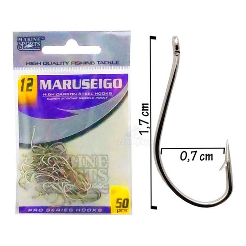 Anzol Maruseigo Nickel 12 Marine Sports - 50 pcs em Oferta na Shopee