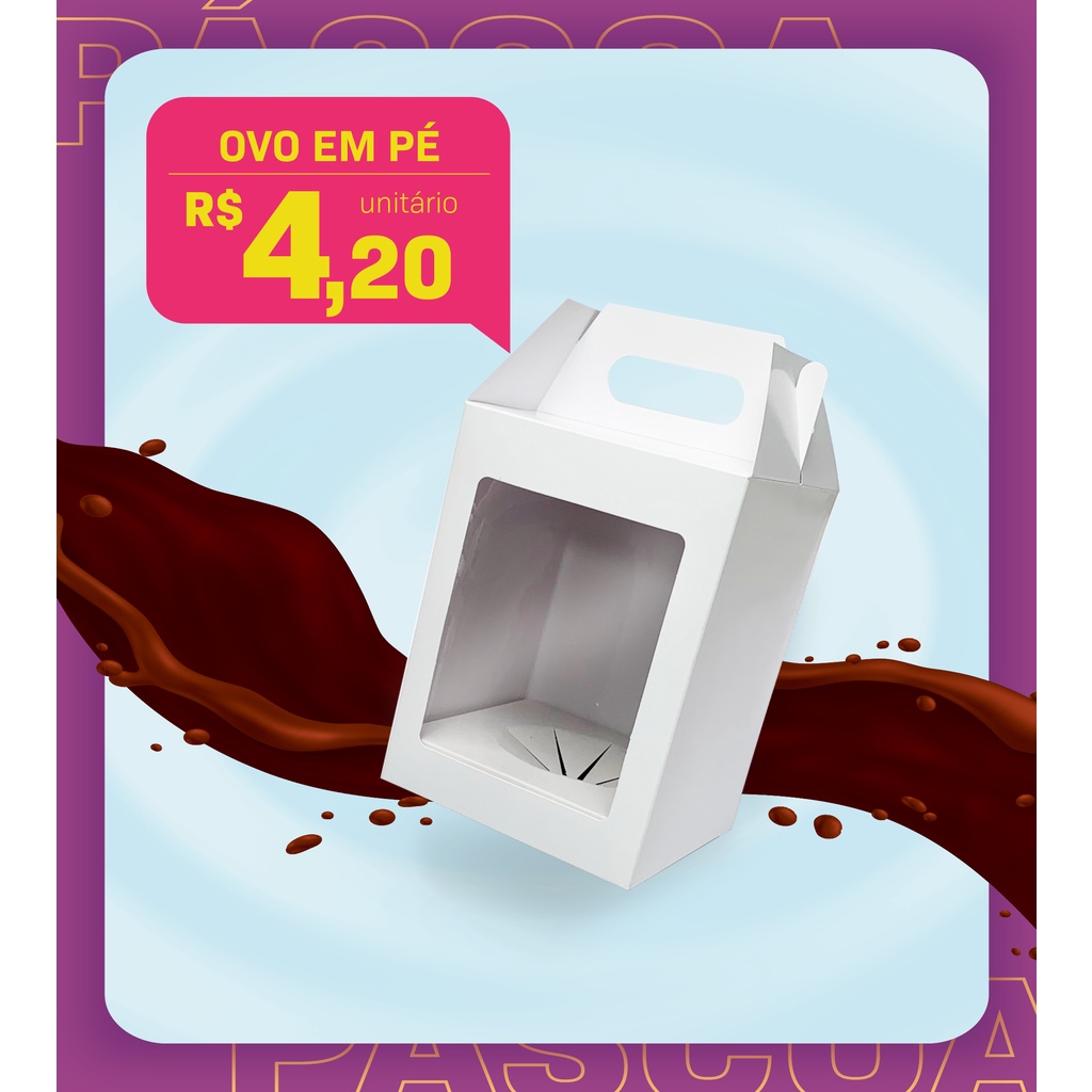 12x12x18cm - Caixa Ovo em Pé 250g, 350g - KIT 5 UNIDADES em Oferta na Shopee