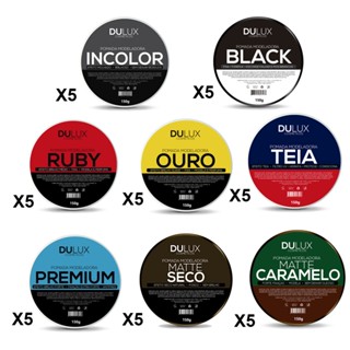 Cera Modeladora 5 Incolor + 5 Matte Caramelo + 5 Preta + 5 Ruby + 5 Ouro + 5 Matte Seco + 5 Premium + 5 Teia Dulux
