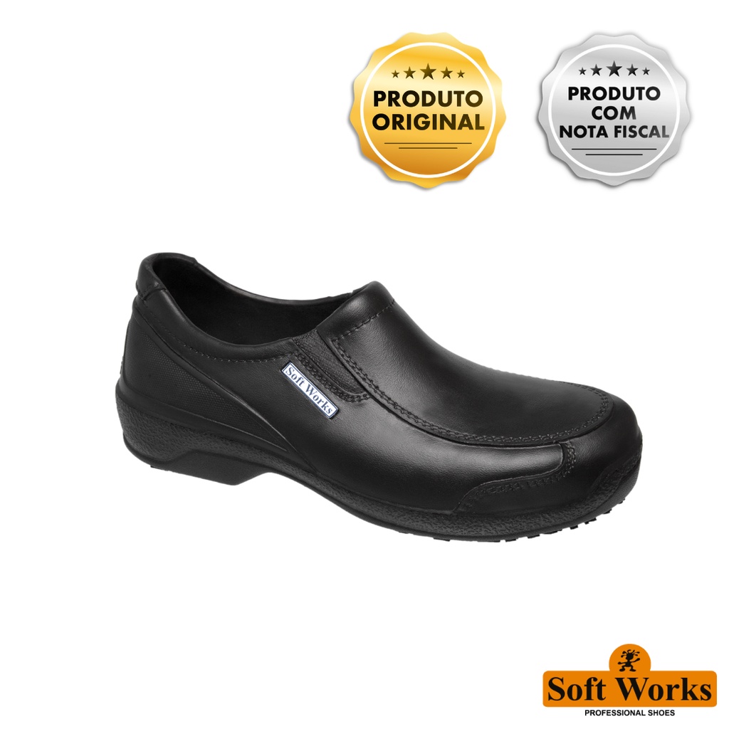 Sapato Social EVA Antiderrapante Impermeável Softworks Bb67 Cozinha Hospital Enfermagem Laboratórios Atende Nr-32 Aprovado Mte