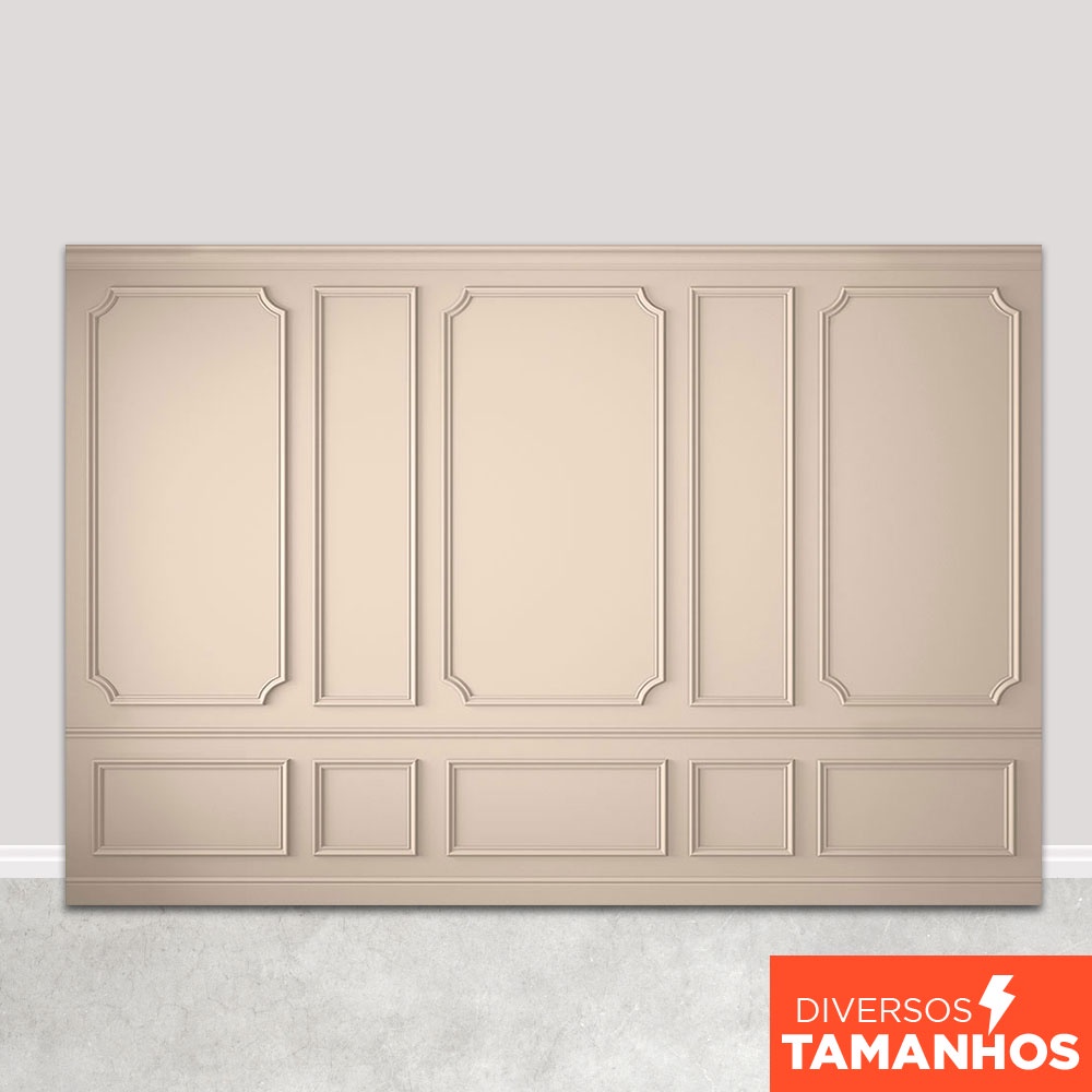 Painel Fundo Fotográfico Boisserie Bege Sublimado Em Tecido - FFB-527 em Oferta na Shopee