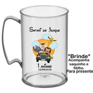 25 CANECAS DE 350 ML PERSONALIZADAS ANIVERSÁRIO SAFARI