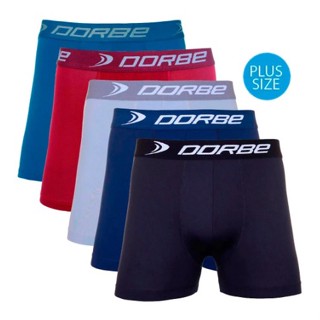 Kit 5 Cuecas Boxer Plus Size Microfibra Dorbe Não Enrola Original Masculina Cueca Box Masculino Adulto Lisa Macia Neutro