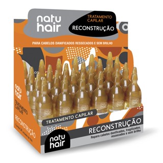 Kit 10 Ampolas de Tratamento Capilar Reconstrução Natuhair 10ml - CONTÉM 10 UNIDADES