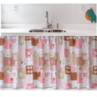Cortina para Pia de cozinha 2,80m x 0,80cm Todas com Ilhós em Oferta na Shopee