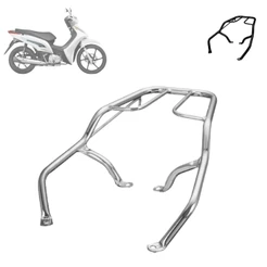 Bagageiro Pro Tork Em Tubo Para Moto Honda Biz 125 2006 2007 2008 2009 2010 Cromado Preto
