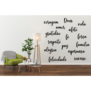 Palavras Decorativas Apliques a Unidade em MDF (Amor Fé Deus Vida Gratidão) em Oferta na Shopee