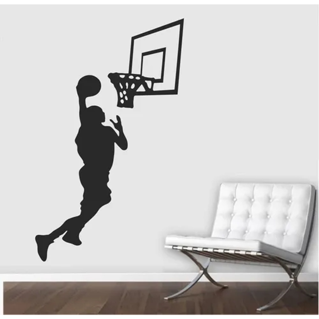 Adesivo De Parede Quarto Sala Esporte Basquete Jogador