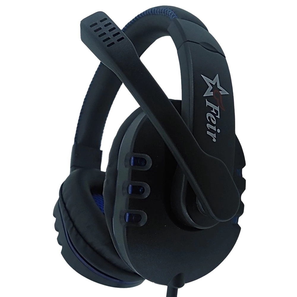 Fone com Microfone Headset Gamer USB FR-215 Preto e Azul
