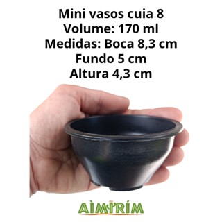 50 Mini Vasos Cuia 8 Mini Suculentas Plantas Preto