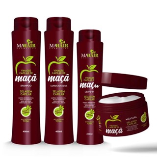 Kit Capilar Vinagre de Maçã Linha Vegana Mahair – 4 itens