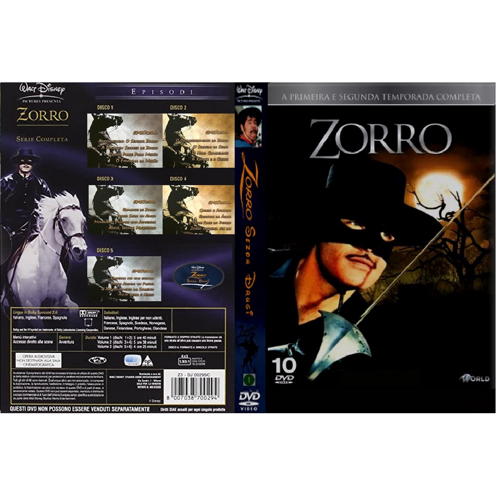 Dvd Box Série De T V Zorro - Raríssimo (10dvds)