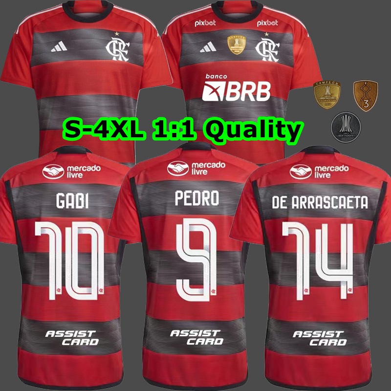 2023 Novas Camisetas Flamengo Home GABI VIDAL PEDRO 《 Fans Version 》 2024 Roupas Esportivas Ao Ar Livre