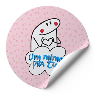 48 Tag Adesivos Rotulos Para Empresa 4,2X4,2Cm Para Cliente Meme Bentô Flork Um Mimo Para Tu Rosa Claro Com Bolinhas Ad00239 em Oferta na Shopee