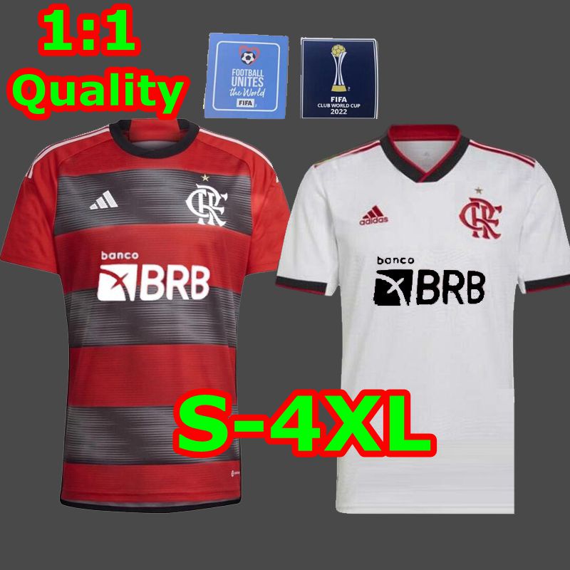 Flamengo Jersey mundial《 Fans Versão 》2023 2024 Camisas De Futebol Brancas