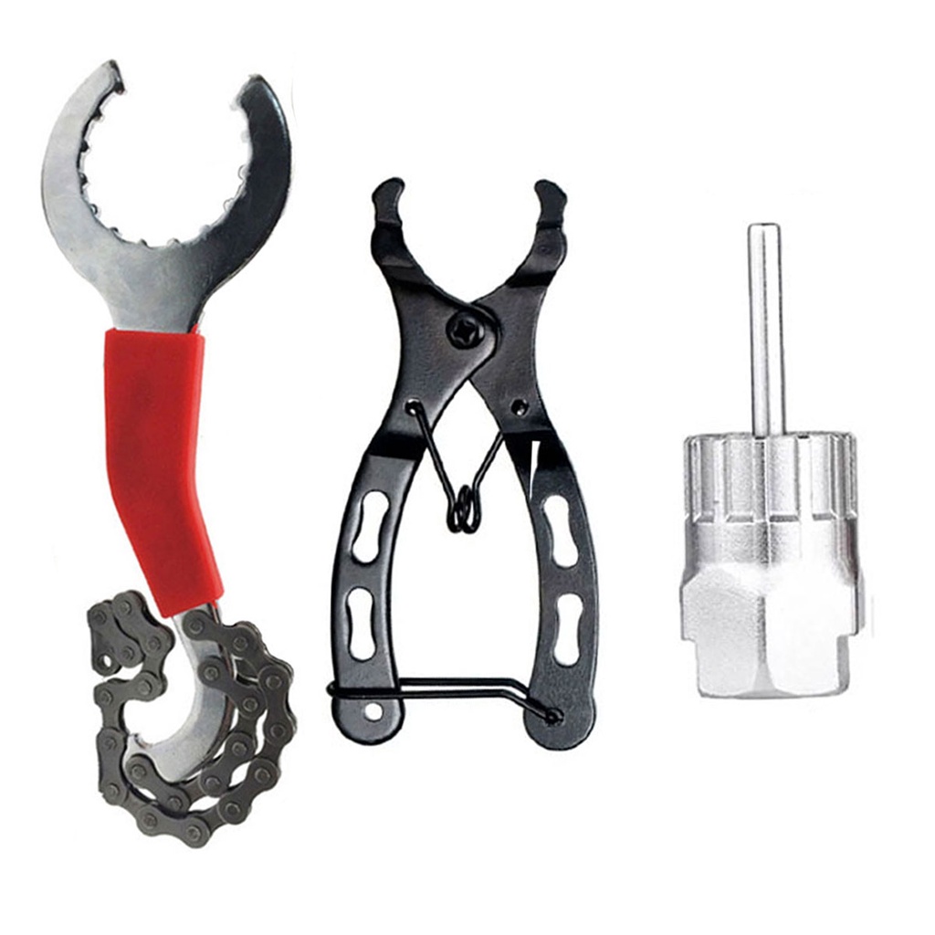 Chave Extrator De Cassete E Disco Catraca + Ferramenta Extrator Cassete E Disco Bike Pino Center Lock + Mini Alicate Remoção De Corrente Power Missing
