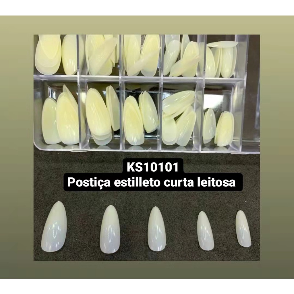 UNHA POSTIÇA ALMOND/TRANSPARENTE- LEITOSA 10101