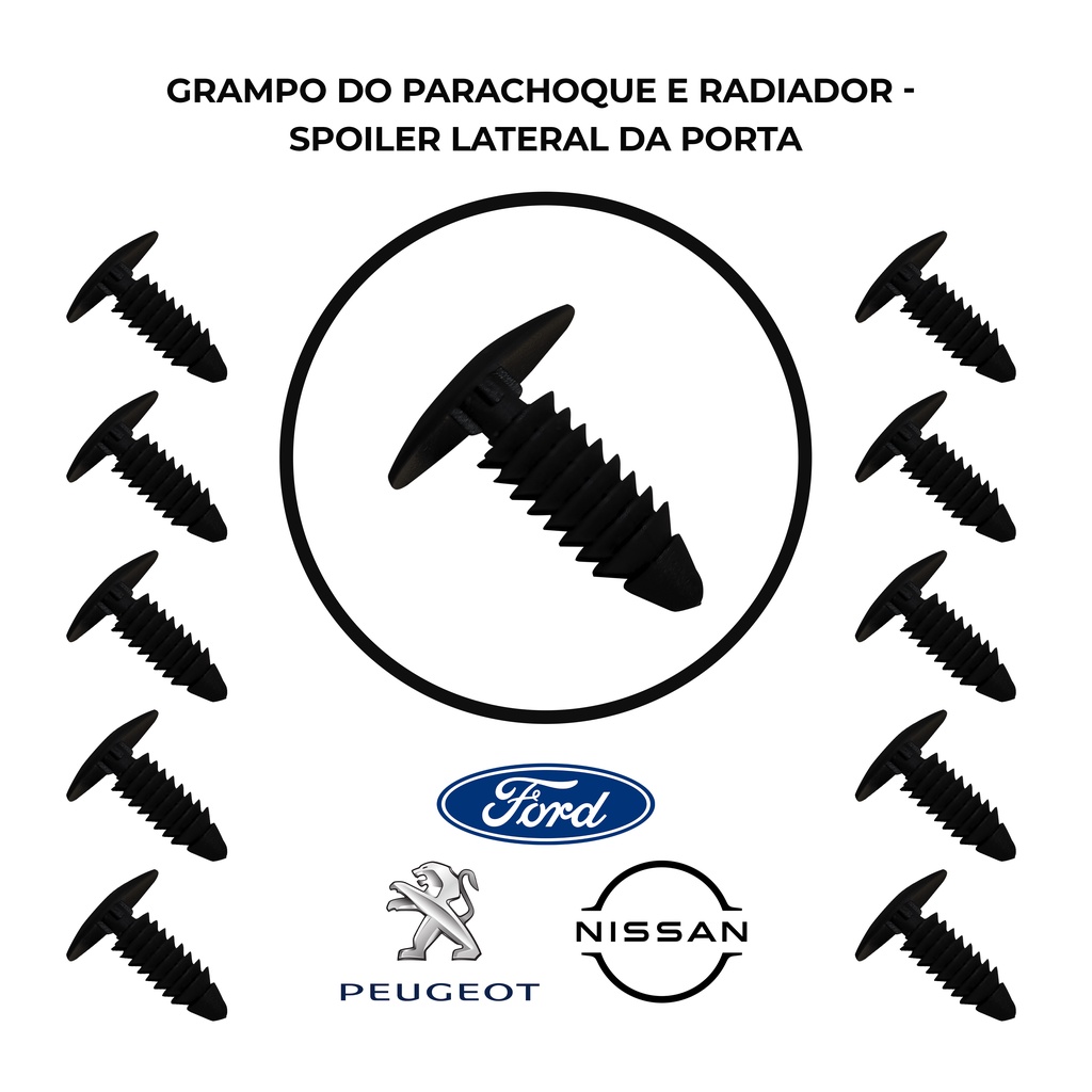 Presilha Parachoque e Radiador Spoiler Lateral Porta Ford F250 F350 F1000 F4000 10, 20 Ou 50 Grampos