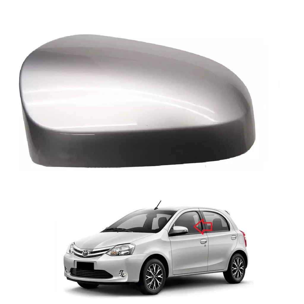 CAPA ACABAMENTO ESPELHO RETROVISOR TOYOTA ETIOS SEM FURO PARA PISCA 2014 2015 2016 2017 2018 2019 20 21 ORIGINAL METAGAL