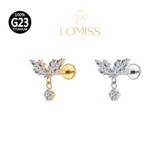 Piercing Orelha Labret Titânio PVD Zircônias Com Pingente em Oferta na Shopee