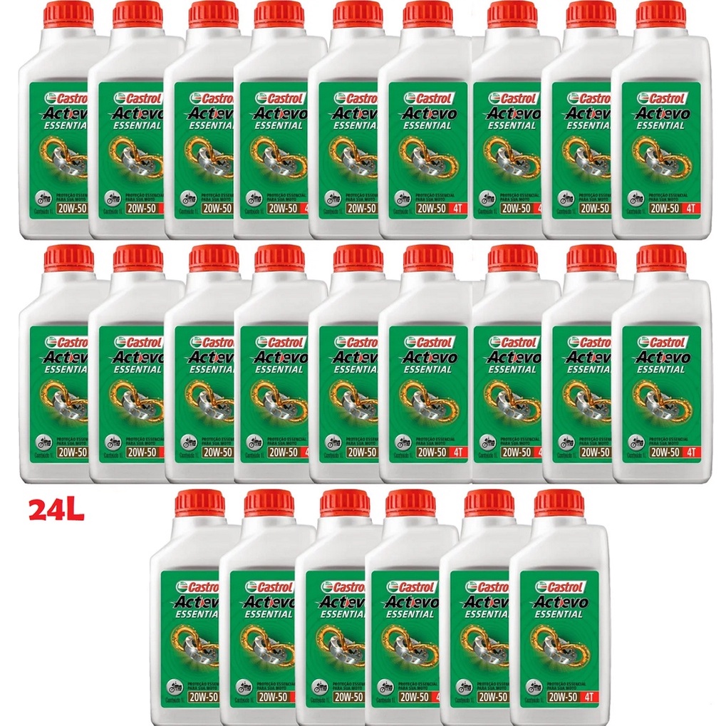 Caixa 24L de Oleo Castrol 20w50 Actevo 24 Litros Caixa Fechada Moto Carro G76