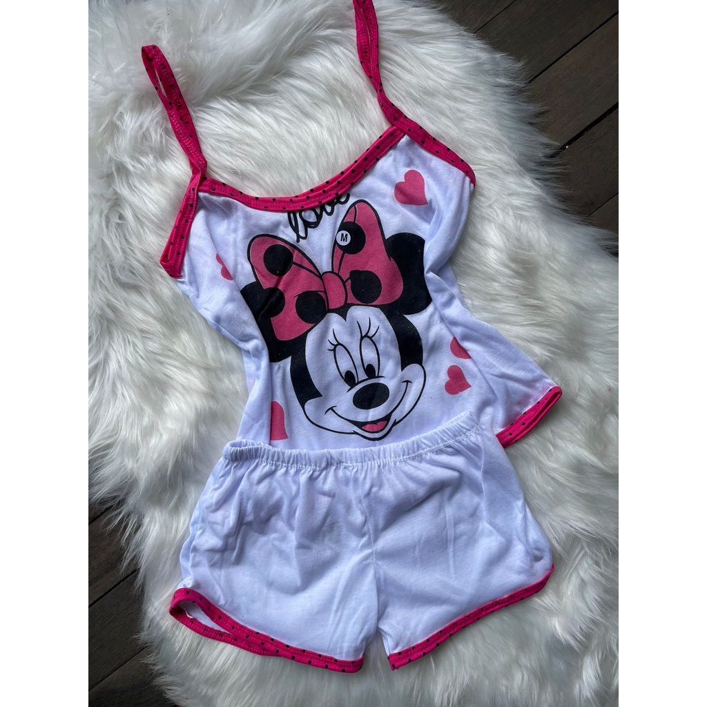 Short Doll Baby Doll Pijama infantil Unicórnio Conforto Dormir