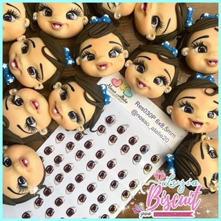 Olhos Adesivos Resinado Ref 030 para biscuit, humanizado, olho realista, topo de bolo. em Oferta na Shopee