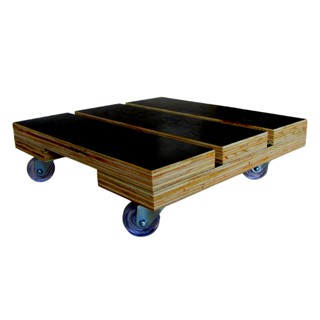 Kit 2 Suportes quadrados ripados 25 cm com rodízios para vasos