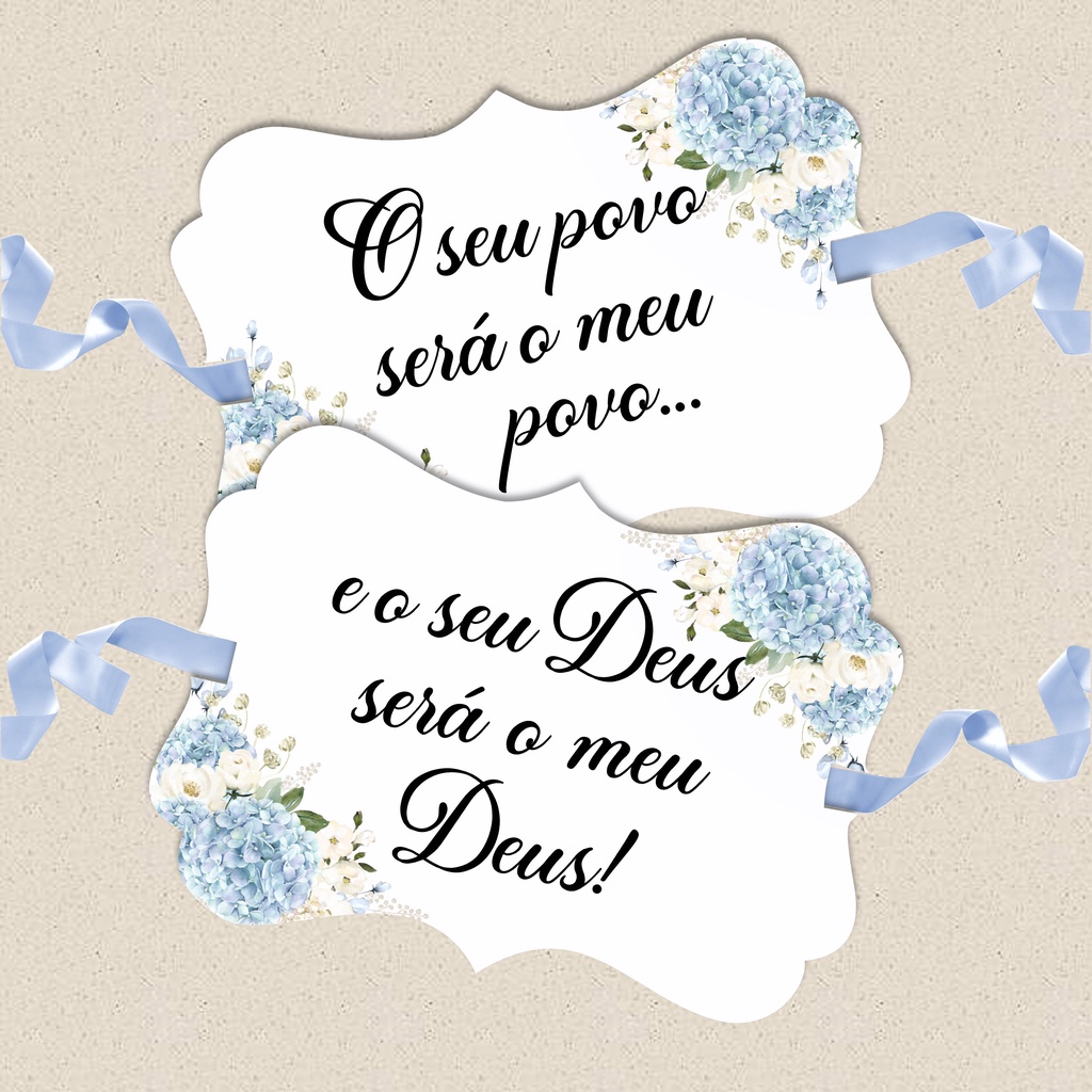 2 placas decorativa para cadeira dos noivos com fita de cetim - O seu povo será o meu povo | O seu Deus será o meu Deus ::: casamento